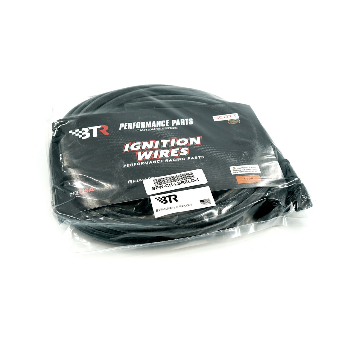 Brian Tooley Racing BTR-SPW-LS-RELO-1 BTR SCOTT PLUGWIRES FOR LS REMOTE COILS / CUSTOM FIT - BLACK