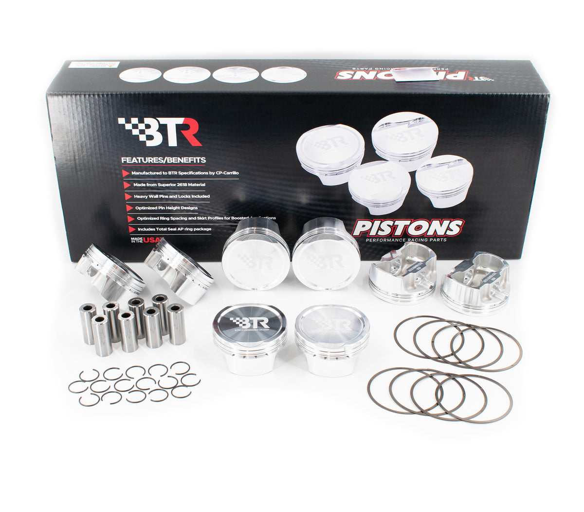 Brian Tooley Racing BTRCP-HEMI40901125-DSH-8 BTR CP PISTON SET 4.090" BORE 4.050" STROKE 12CC DISH