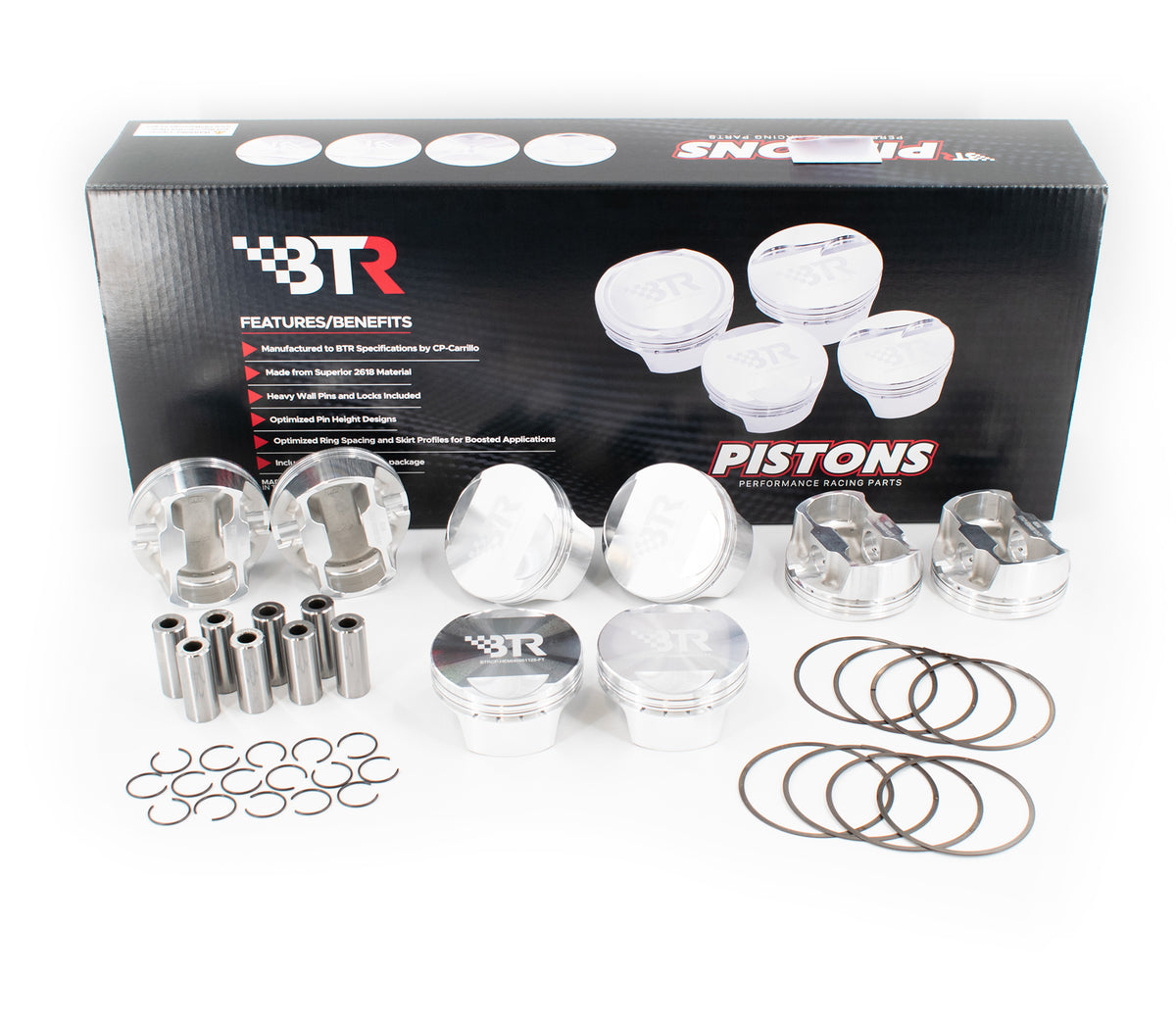 Brian Tooley Racing BTRCP-HEMI40901125-FT-8 BTR CP PISTON SET 4.090" BORE 4.050" STROKE 3CC FLAT TOP