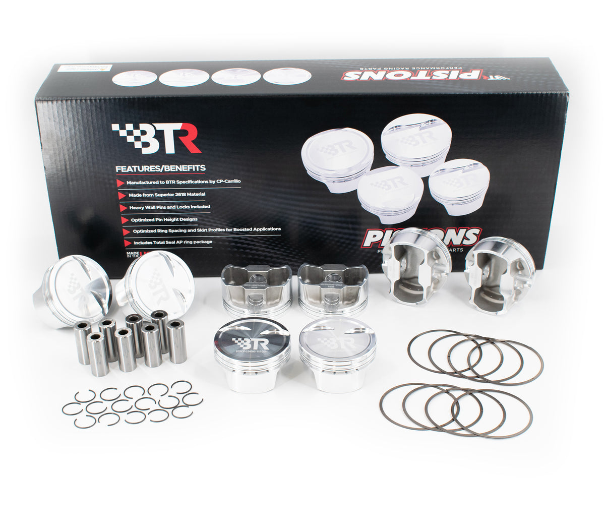 Brian Tooley Racing BTRCP-LS40001115-DSH-8 BTR CP PISTON SET 4.000" BORE 4.000" STROKE 8CC DISH
