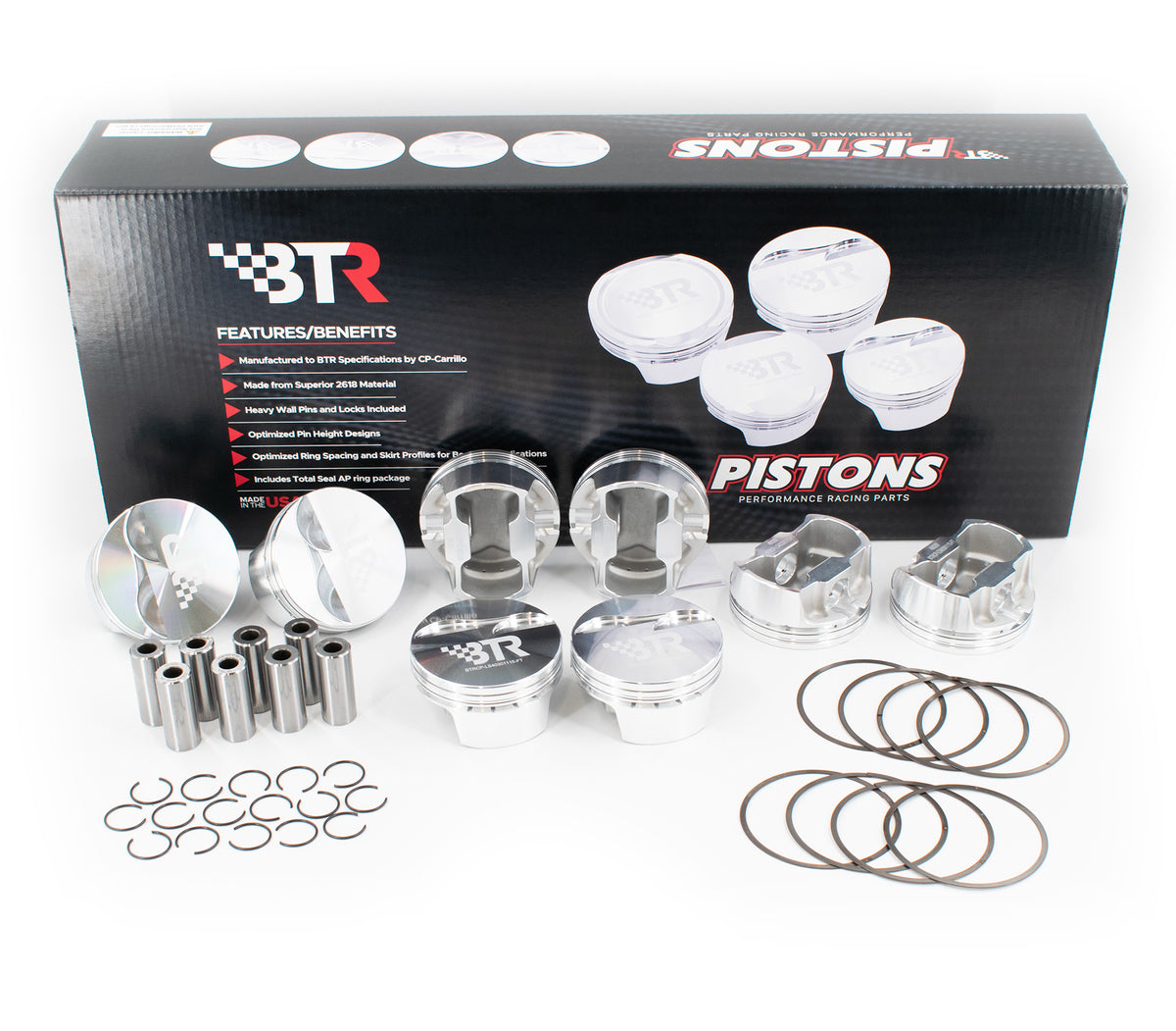 Brian Tooley Racing BTRCP-LS40301300-FT-8 BTR CP PISTON SET 4.030" BORE 3.622" STROKE 2CC FLAT TOP