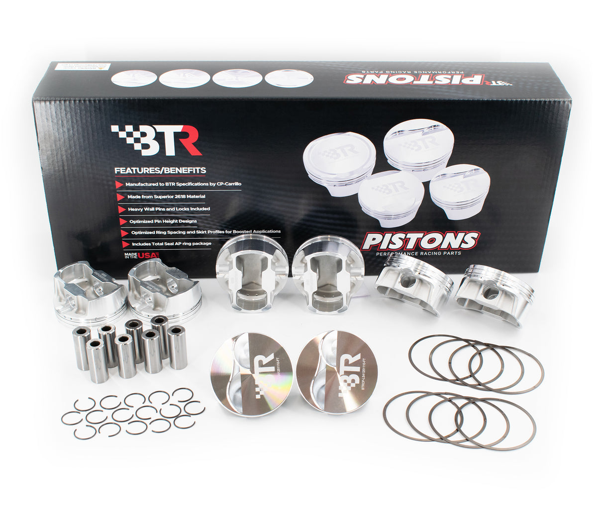 Brian Tooley Racing BTRCP-LS41251300-FT-8 BTR CP PISTON SET 4.125" BORE 3.622" STROKE 3CC FLAT TOP