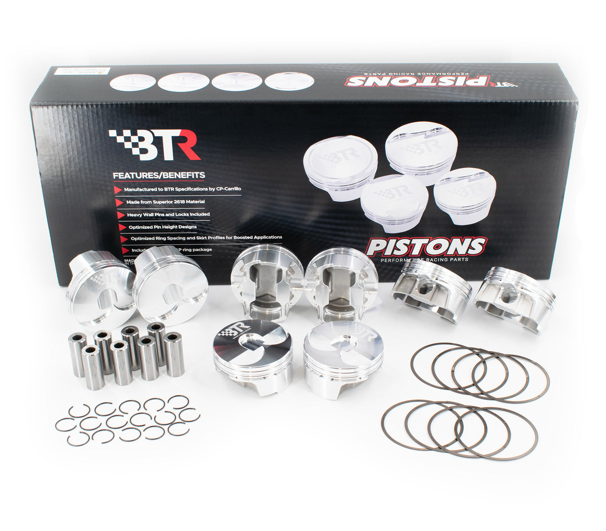 Brian Tooley Racing BTRCP-LT40701180-DSH-8 BTR CP PISTON SET 4.070" BORE 3.860" STROKE 6CC DISH