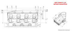 Brian Tooley Racing TRA-1-BLK-P105 BTR TRINITY INTAKE MANIFOLD FOR CATHEDRAL PORT ENGINES - BLACK - TRA-1-BLK-P105