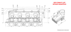 Brian Tooley Racing TRA-7-P105-V2 BTR TRINITY INTAKE MANIFOLD FOR LS7 ENGINES - NATURAL - VERSION 2 RUNNERS