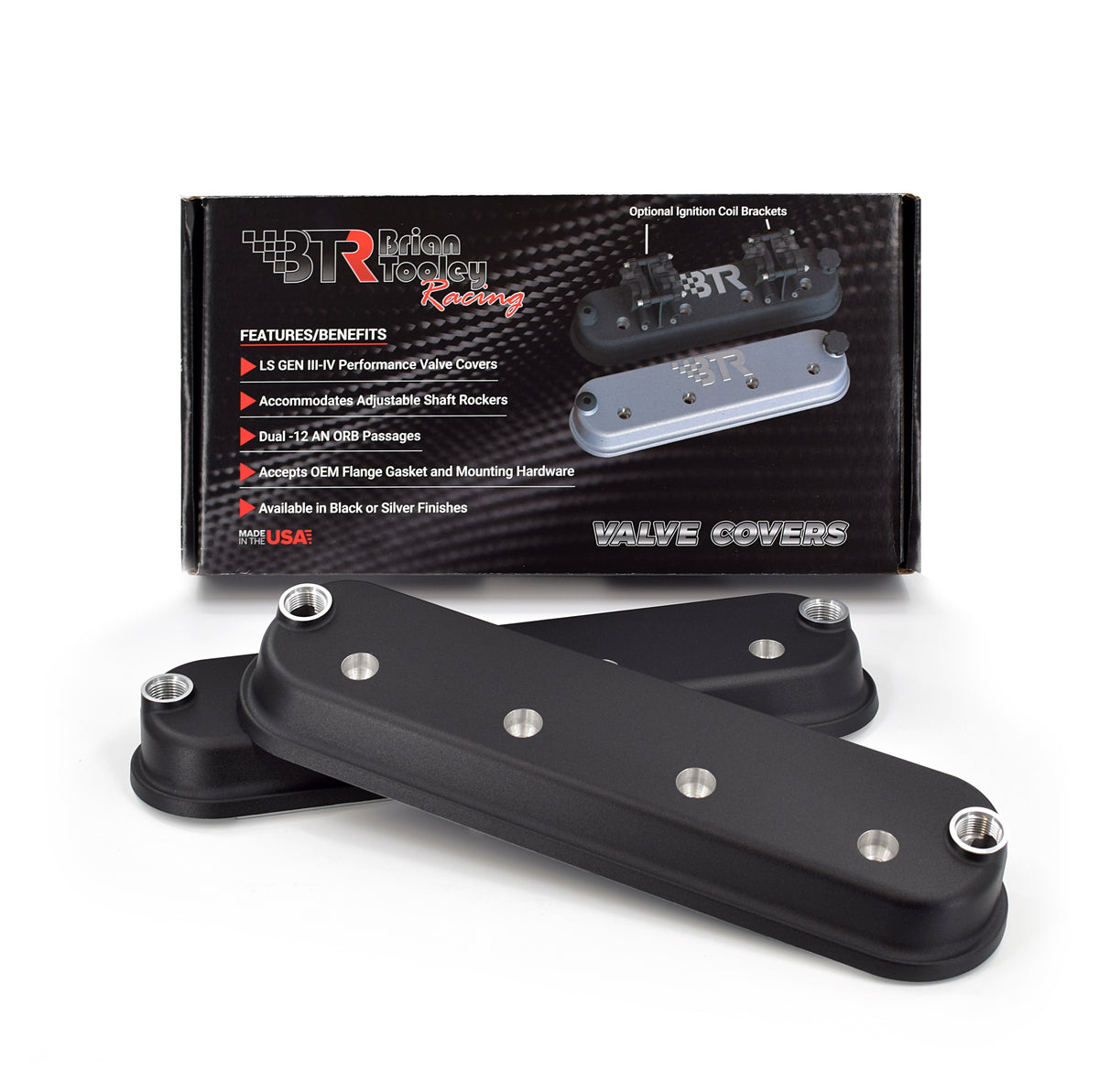 Brian Tooley Racing VCA-02-BLK BTR VALVE COVER ASSEMBLY BLACK W/O COIL MOUNT
