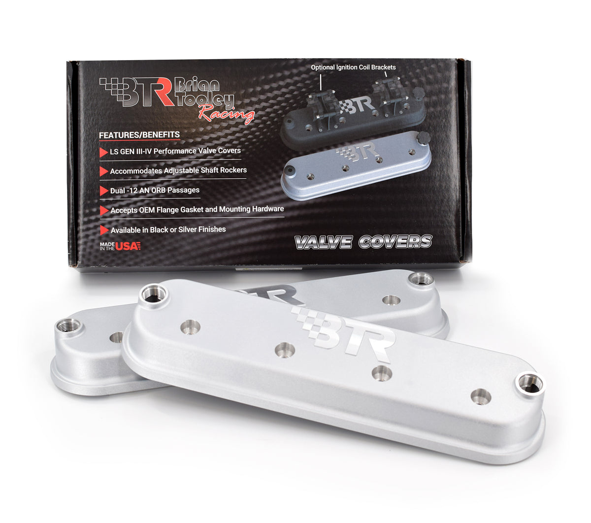 Brian Tooley Racing VCA-02-SLVR BTR VALVE COVER ASSEMBLY SILVER W/O COIL MOUNT