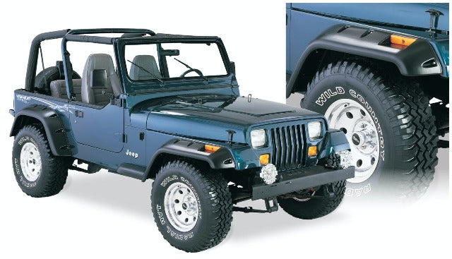 Bushwacker 10909-07 Cutout Style Jeep Fender Flares, 4pc