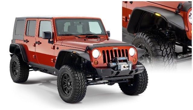 Bushwacker 10918-07 Flat Style Jeep Fender Flares, 4pc