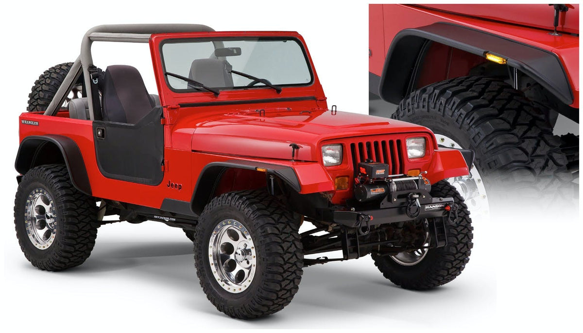 Bushwacker 10924-07 Flat Style Jeep Fender Flares, 4pc