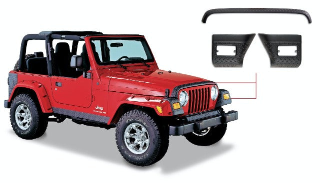 Bushwacker 14005 Trail Armor Hood Stone Guard and Front Corners, Black