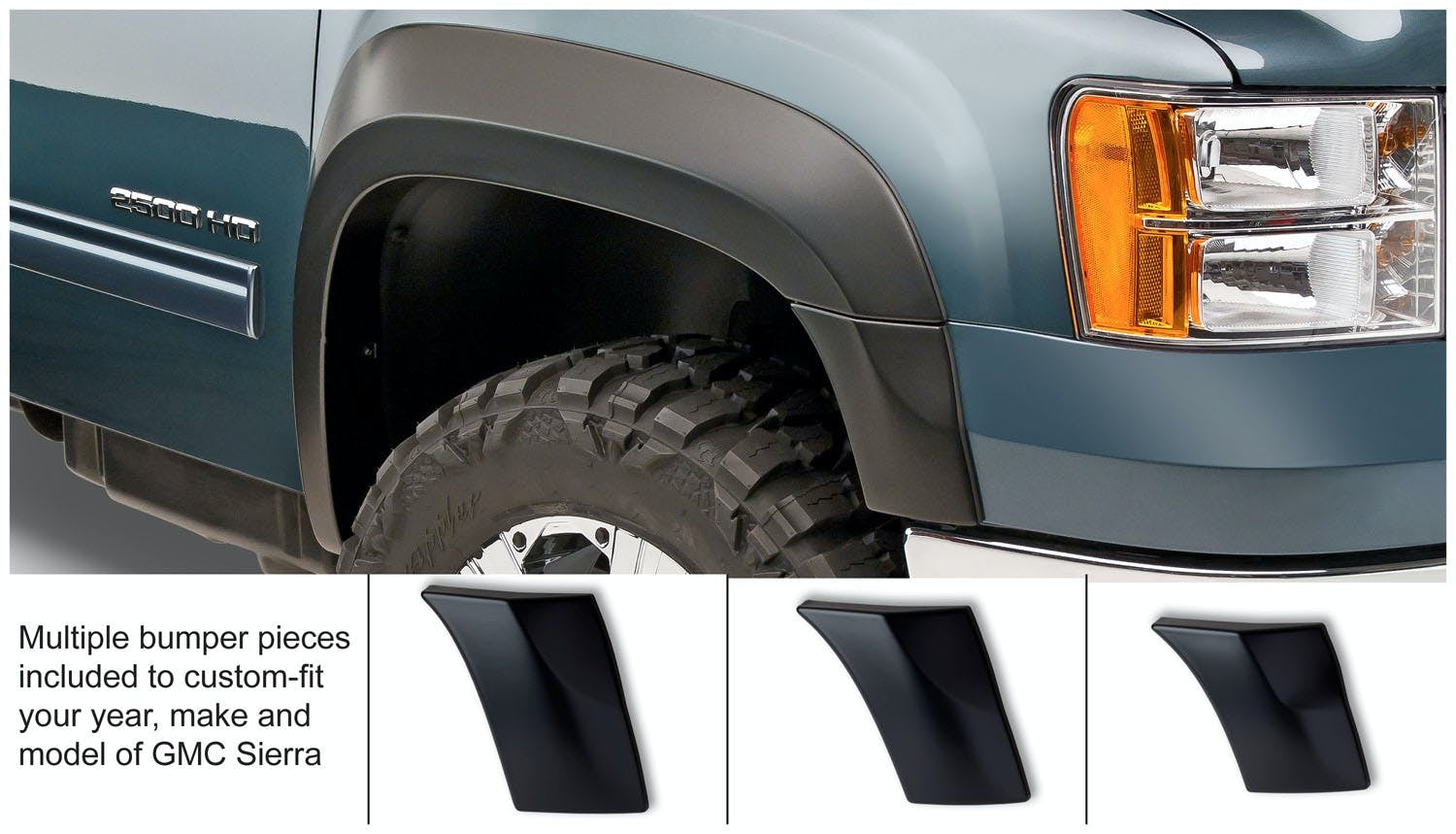 Bushwacker 40952-02 Extend-A-Fender Style Fender Flares, 4pc