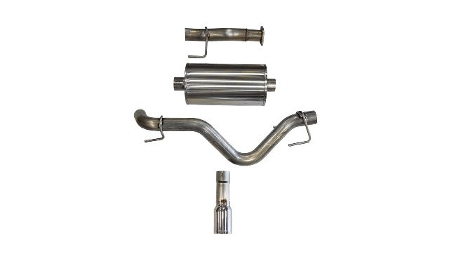 Corsa Performance 14918 3.0in. Cat-Back; Side Exit with Single 4.0in. Polished Straight Cut Tips
