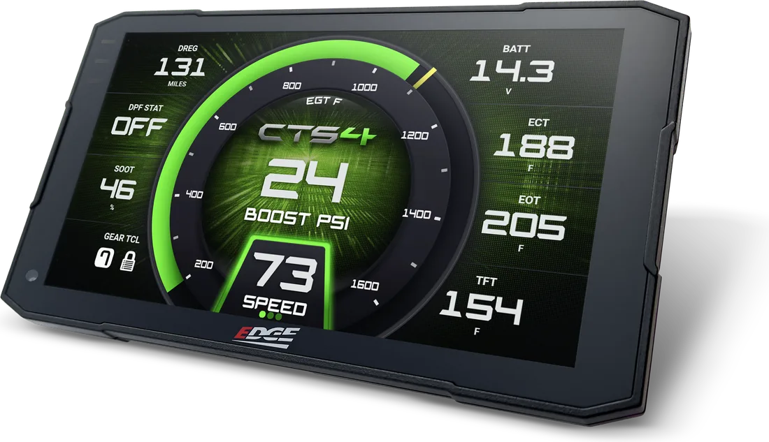 Edge Evolution CTS4 monitor with green gauge theme