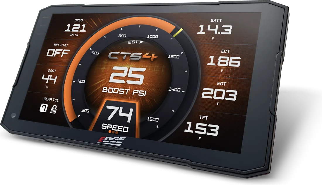 Edge Insight+ CTS4 monitor with orange gauge theme