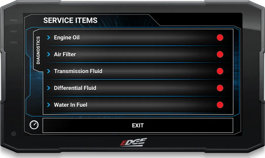CTS4 Maintenance Minder service items list
