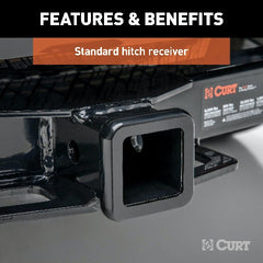 CURT 13411 Class 3 Hitch, 2, Select Mercedes-Benz ML350, GLE350, GLE43 AMG (WD Compatible)