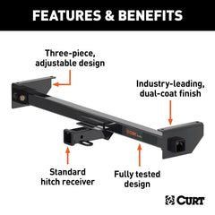 CURT 13701 Adjustable RV Trailer Hitch, 2 Receiver (Up to 51 Frames, 2 Drop)