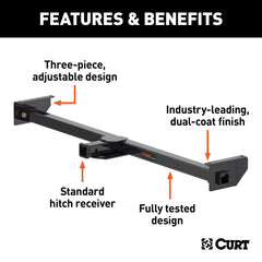 CURT 13704 Adjustable RV Trailer Hitch, 2 Receiver (Up to 66 Frames)