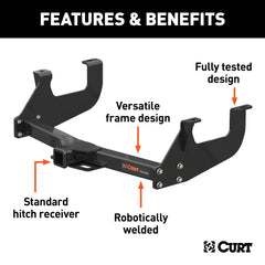 CURT 13902 Class 3 Multi-Fit Trailer Hitch with 2 Receiver