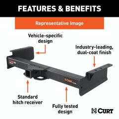 CURT 15302 Xtra Duty Class 5 Hitch, 2 Receiver, Select Silverado, Sierra 2500, 6' Bed