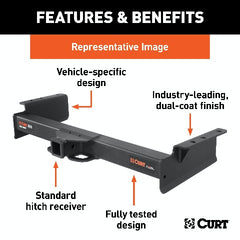 CURT 15460 Xtra Duty Class 5 Hitch, 2, Select Chevy Silverado, GMC Sierra 2500, 3500 HD