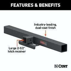 CURT 15921 44 Universal Weld-On Hitch Center Section, 2-1/2 Receiver (No Side Plates)