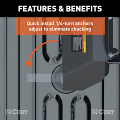 CURT 16036 A25 5th Wheel Hitch, Select Ford F-250, F-350, F-450, 8' Bed Puck System