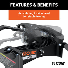 CURT 16070 A30 5th Wheel Hitch, Select Silverado, Sierra 2500, 3500 HD, 8' Bed Puck System