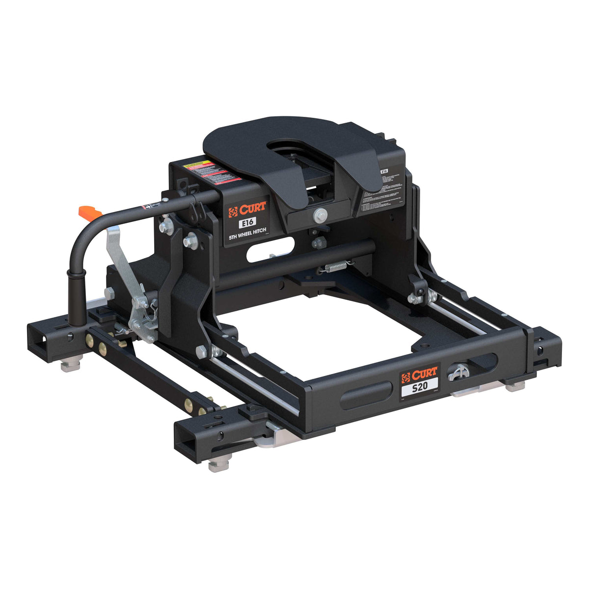 CURT E16 Sliding 5th Wheel Hitch, 16K, Select Silverado, Sierra, 6.5' Bed Puck System 16080
