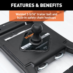 CURT 16085 Spyder 5th Wheel Rail Gooseneck Hitch with 2-5/16 Ball, 25K
