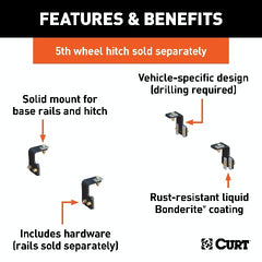 CURT 16300 Semi-Custom 5th Wheel Brackets, Select Ford F-150