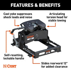 CURT 16531 A20 Sliding 5th Wheel Hitch, 20,000 lbs.