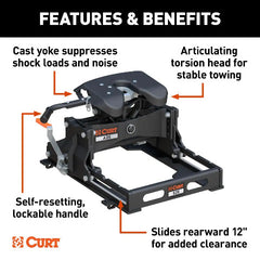 CURT 16551 A25 Sliding 5th Wheel Hitch, 25,000 lbs.