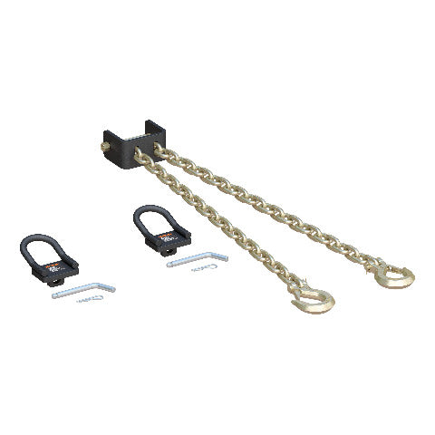 CURT 16612 CrossWing 5th Wheel Safety Chain Assembly with Rail Anchors