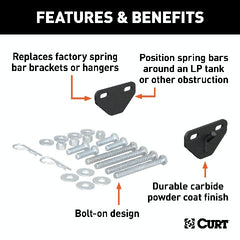 CURT 17005 Weight Distribution Bolt-On Hookup Brackets (2-Pack)