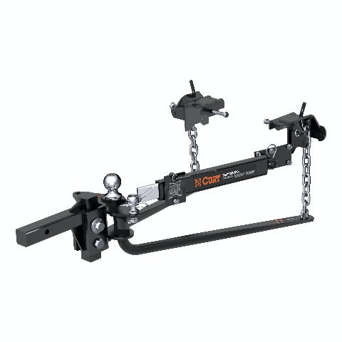 CURT 17063 Round Bar Weight Distribution Hitch with Lubrication, Sway Control (10-14K)