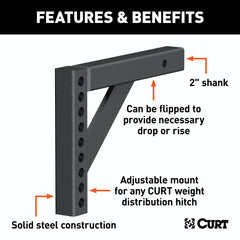 CURT 17121 Weight Distribution Shank (2 Shank, 6 Drop, 10-1/4 Rise)