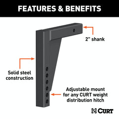 CURT 17124 Weight Distribution Shank (2 Shank, 8-3/4 Drop)