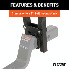 CURT 18013 Clamp-On Bike Rack (3 Bikes, Fits Over 2 Shank)