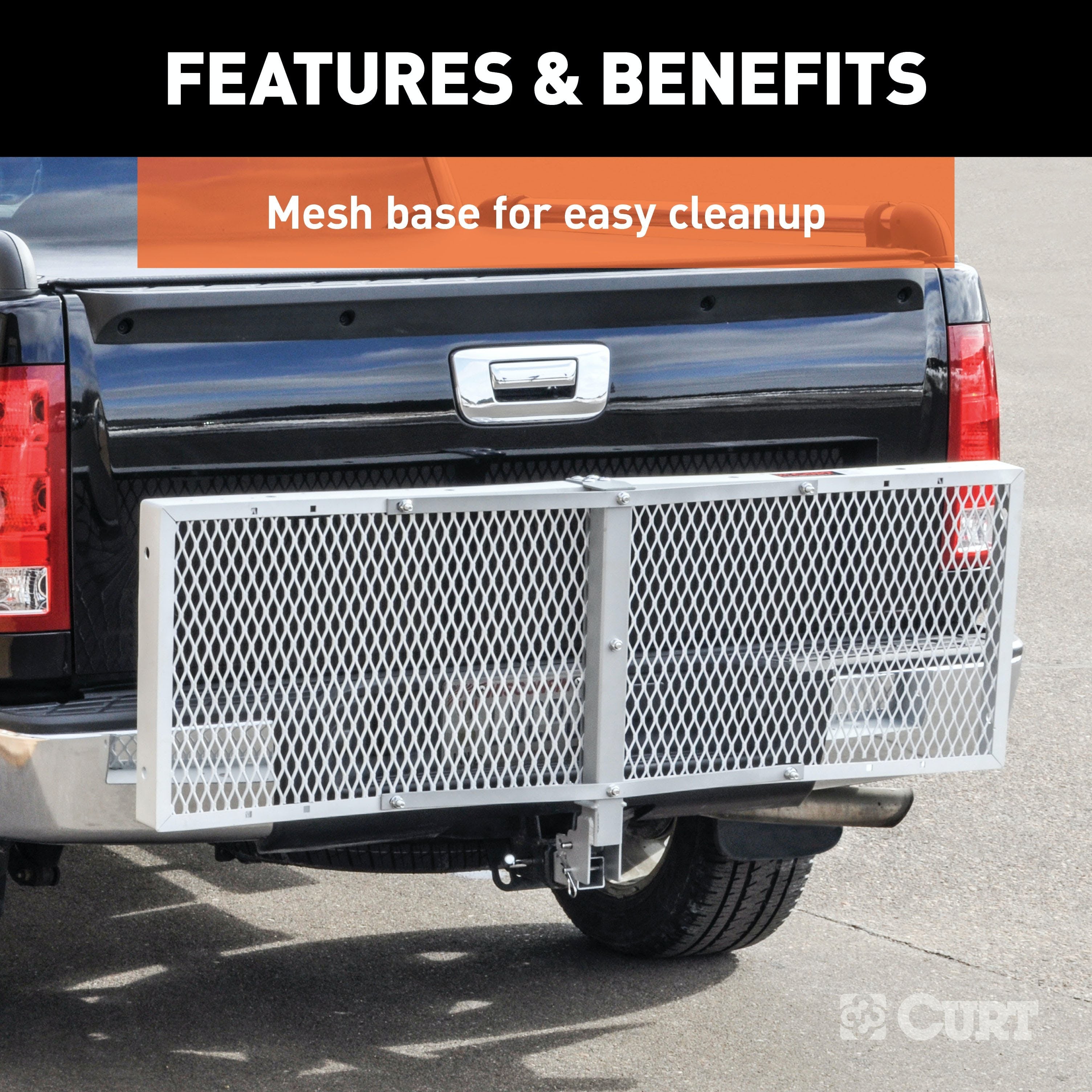 CURT 18100 60 x 20 Aluminum Tray-Style Cargo Carrier (Folding 2 Shank, 500 lbs.)