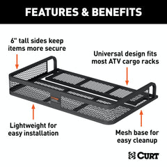 CURT 18101 41 x 26 Black Steel Universal ATV Cargo Carrier