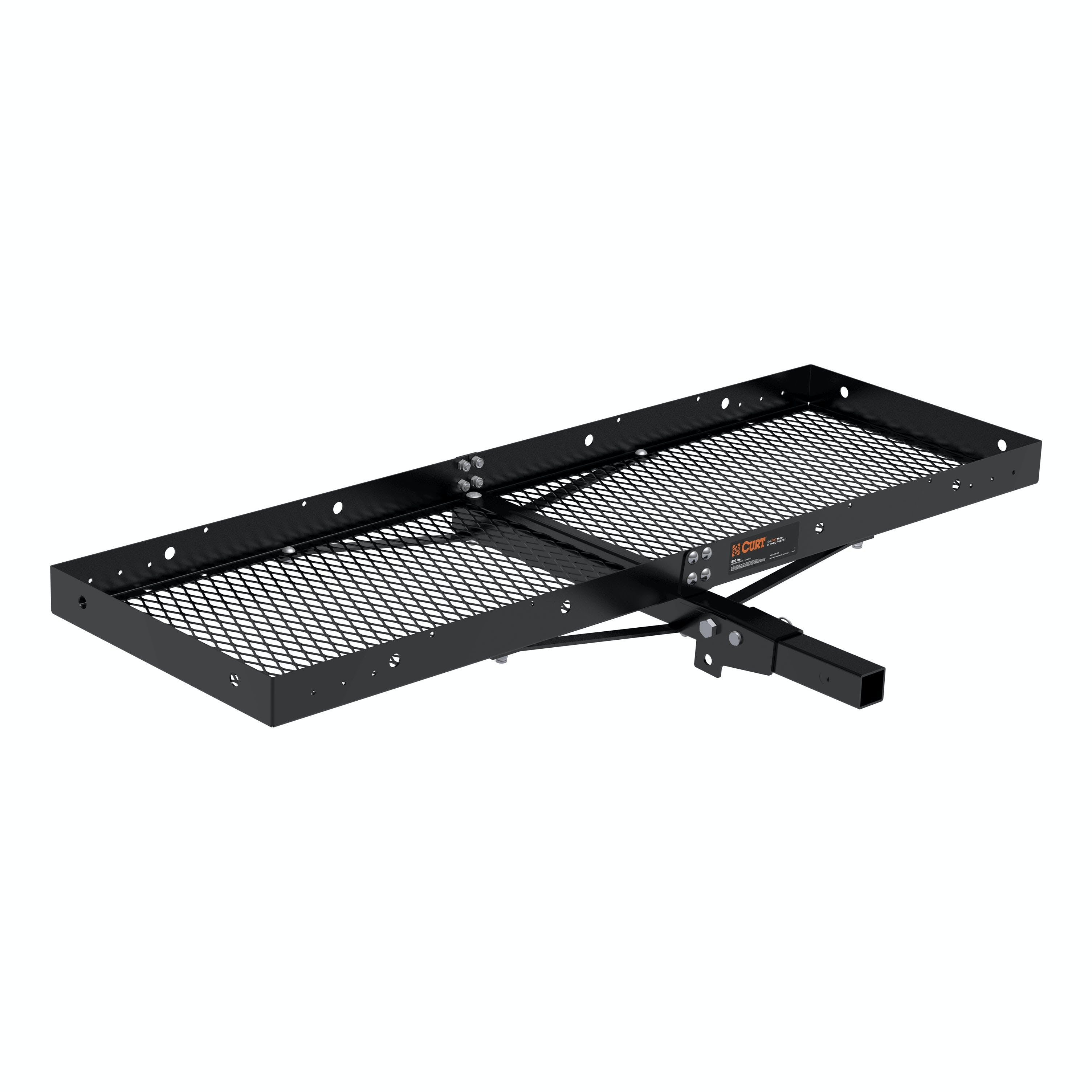 CURT 18109 60 x 20 Black Steel Tray Cargo Carrier (Folding 2 Shank, 500 lbs.)