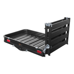 CURT 18112 50 x 30 Black Aluminum Hitch Cargo Carrier with Ramp (Folding 2 Shank)