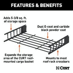 CURT 18117 21 x 37 Black Steel Roof Rack Cargo Carrier Extension