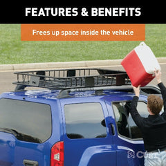 CURT 18117 21 x 37 Black Steel Roof Rack Cargo Carrier Extension