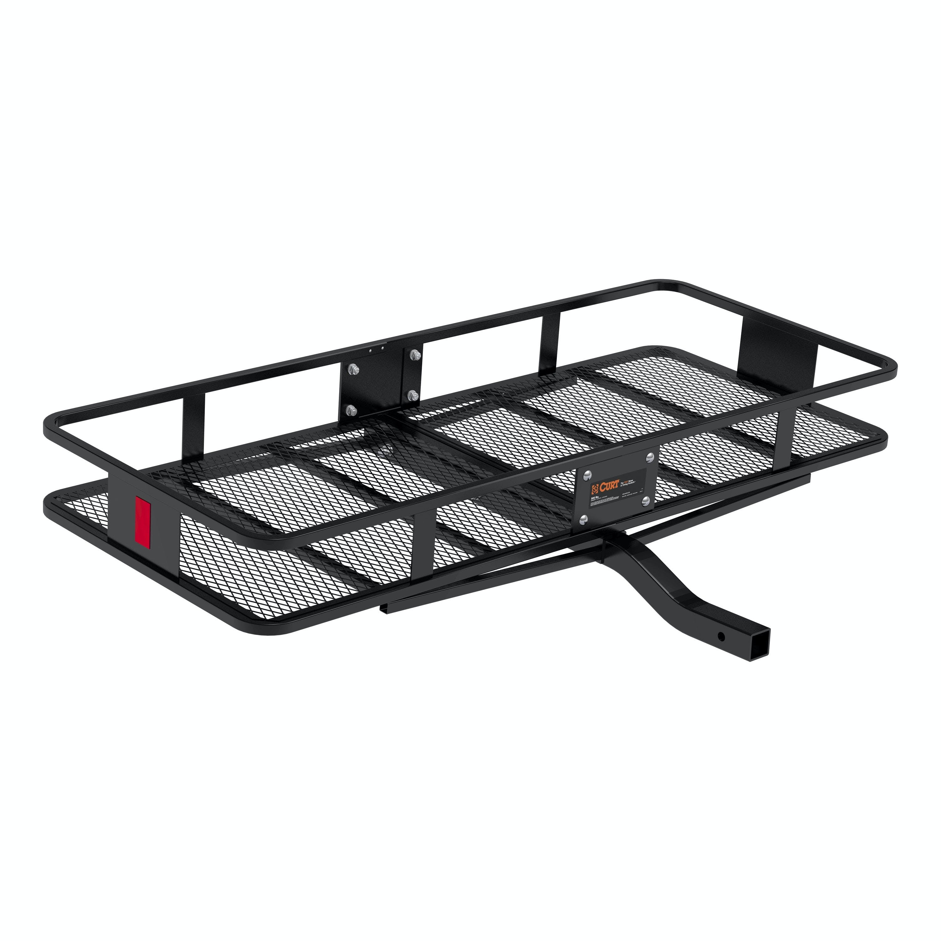 CURT 18152 60 x 24 Black Steel Basket Cargo Carrier (Fixed 2 Shank, 500 lbs.)