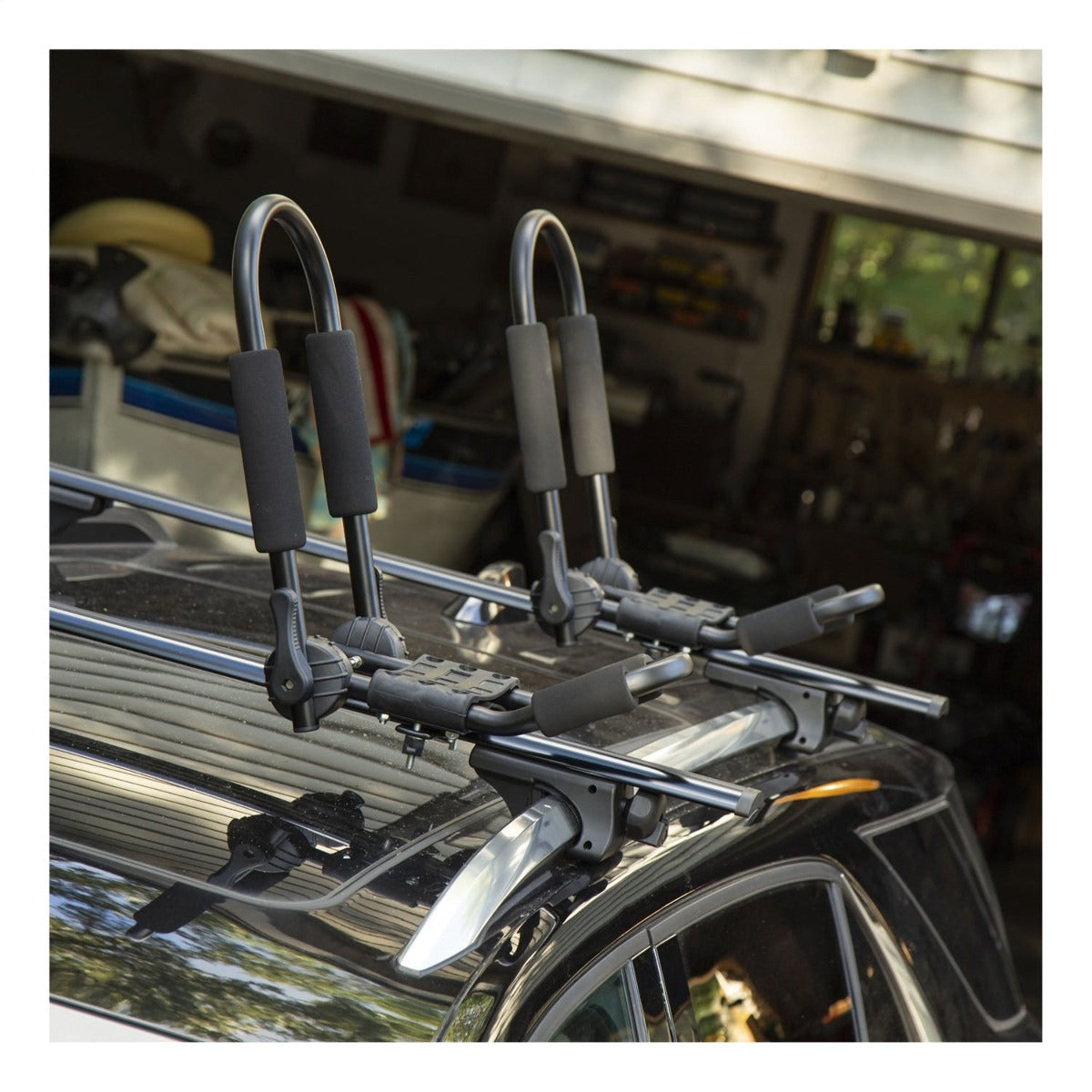 CURT 18320 Adjustable Aluminum Roof Rack Kayak Holders