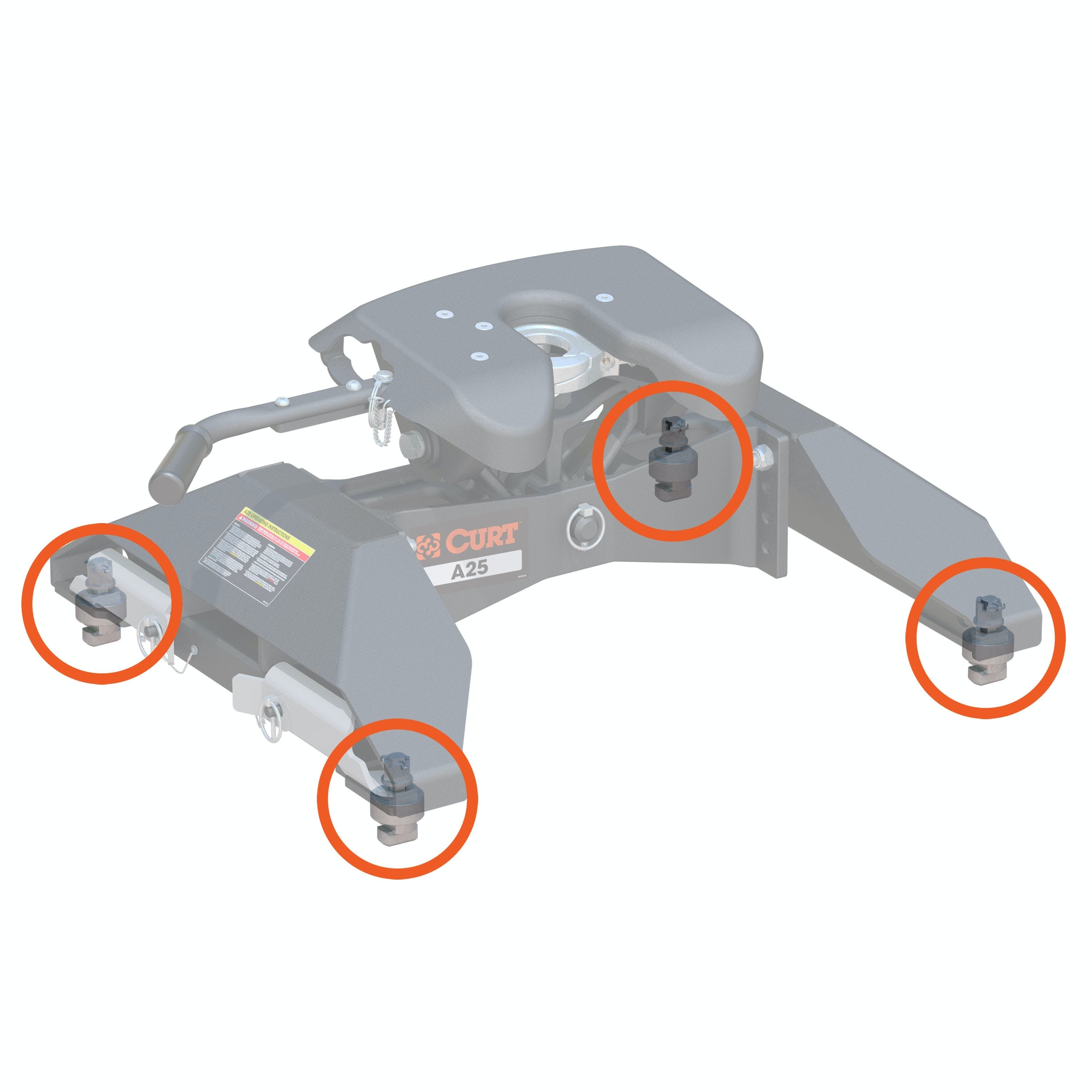 CURT 19260 Replacement Original Double Lock Safety Chain Anchor Kit (Fits 60607)