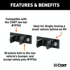 CURT 19748 Adjustable Tow Bar Bumper Brackets (1/2 Pin Holes)